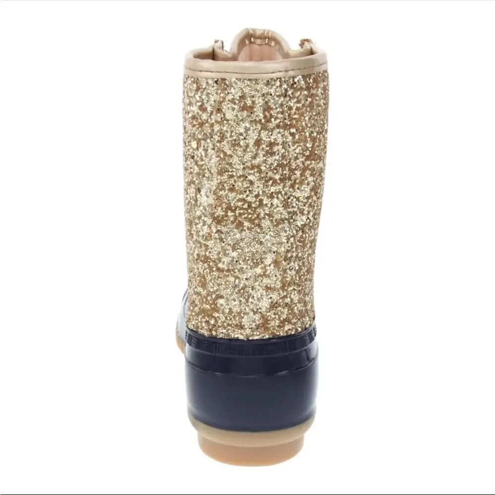 sugar Skylar Navy Glitter Duckboot Winter Boots
